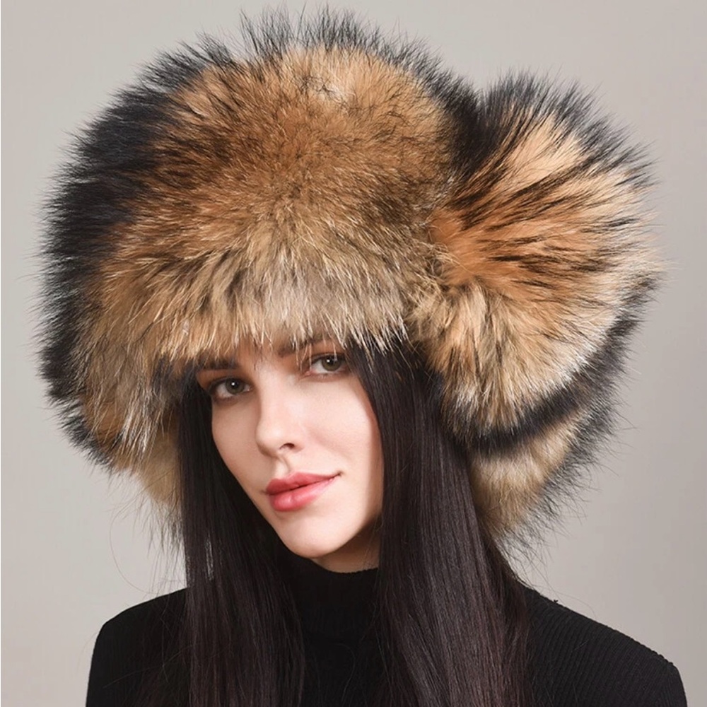 🥂🦊🎿 Elegant Brown FOX Fur Hat for Women Apres Ski